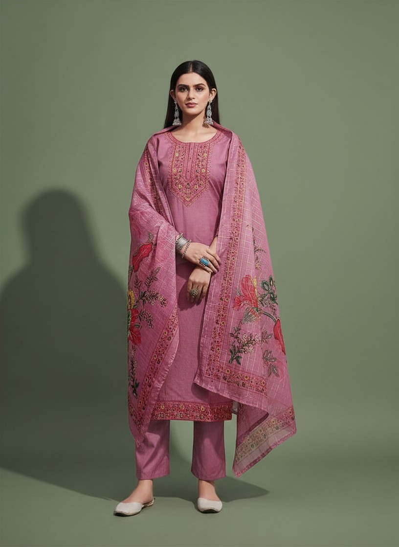 SANAYA 3PC CHURIDHAR - PINK